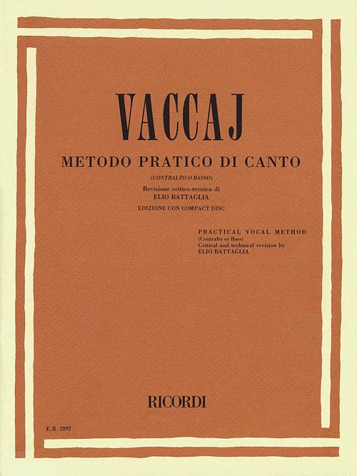 VACCAI PRACTICAL VOCAL METHOD - LOW VOICE W/CD