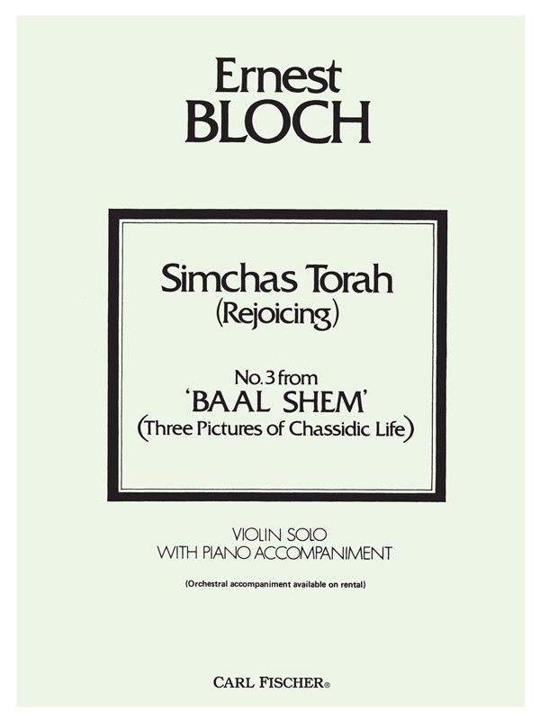 BLOCH SIMCHAS TORAH #3 FRM BAAL SHEM VLN/PF