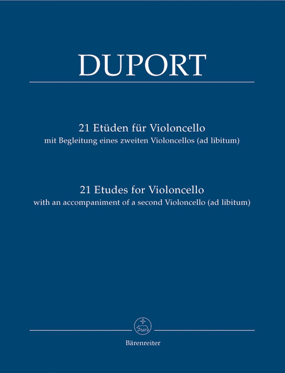 DUPORT 21 ETUDES STUDIES FOR CELLO