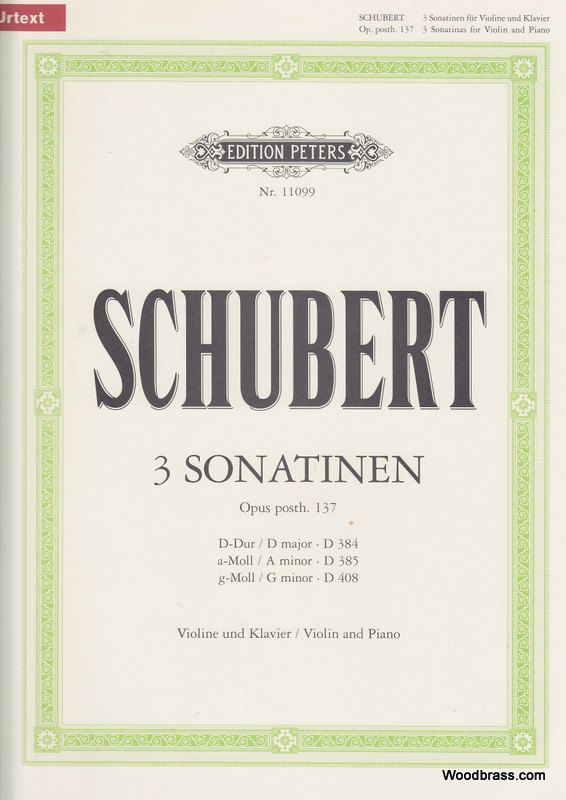 SCHUBERT 3 SONATINAS OP137 VIO&PNO