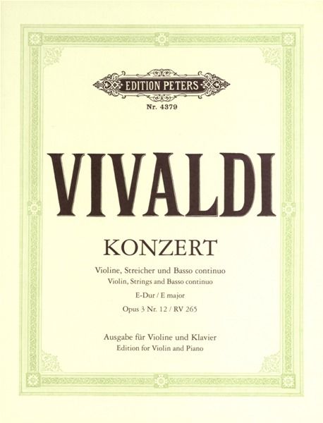 VIVALDI CONCERTO IN E OP3 NO12 RV265